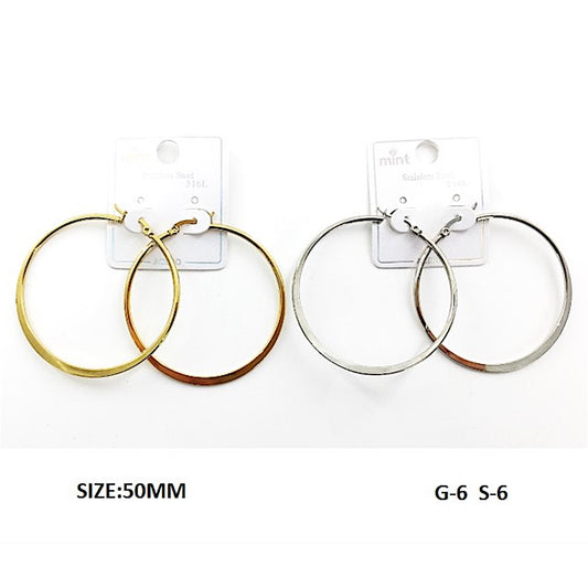 TE5004 - 50MM Stainless Steel Flat Hoops