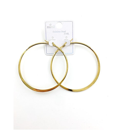 TE5004 - 60MM Stainless Steel Flat Hoops