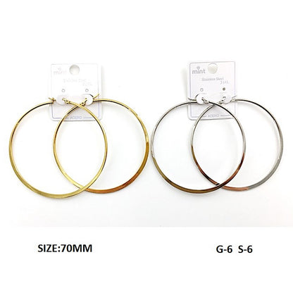 TE5004 - 70MM Stainless Steel Flat Hoops
