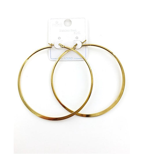 TE5004 - 70MM Stainless Steel Flat Hoops