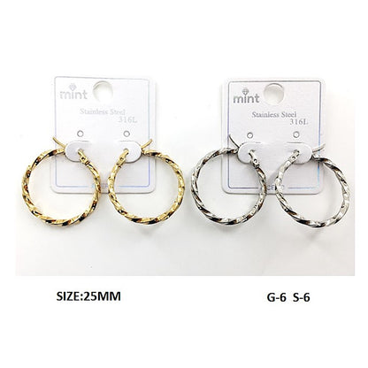 TE5005 - 25MM Stainless Steel Twist Hoops