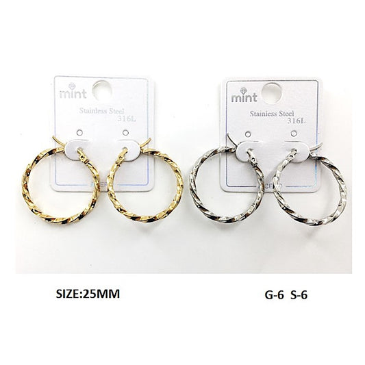 TE5005 - 25MM Stainless Steel Twist Hoops