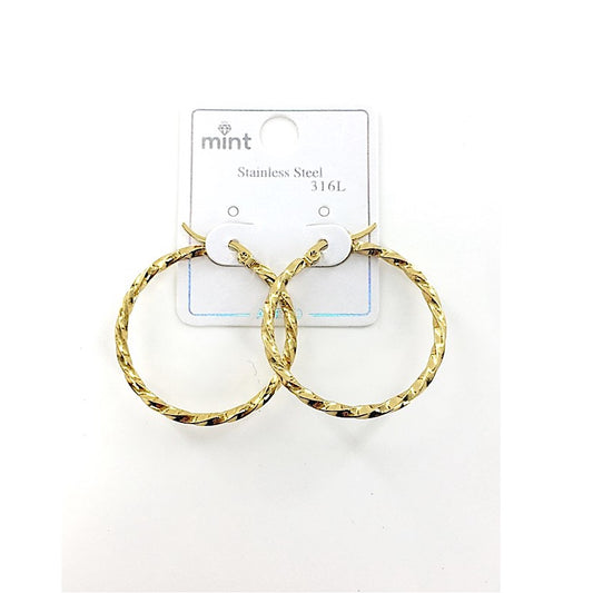 TE5005 - 30MM Stainless Steel Twist Hoops