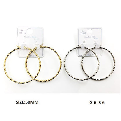 TE5005 - 50MM Stainless Steel Twist Hoops