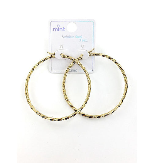 TE5005 - 50MM Stainless Steel Twist Hoops