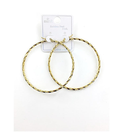 TE5005 - 60MM Stainless Steel Twist Hoops