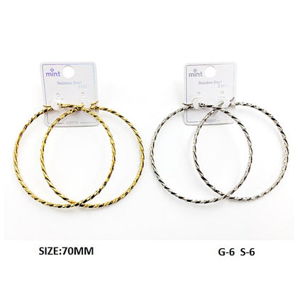 TE5005 - 70MM Stainless Steel Twist Hoops