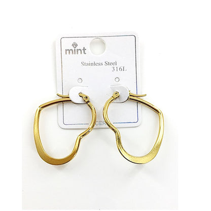 TE5006 - 30MM Stainless Steel Flat Heart Hoops