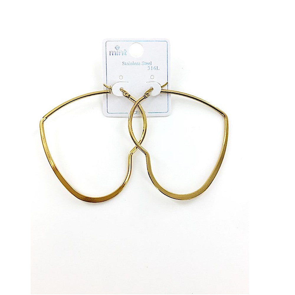 TE5006 - 60MM Stainless Steel Flat Heart Hoops