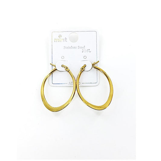 TE5007 - 30MM Stainless Steel Flat Oval Hoops