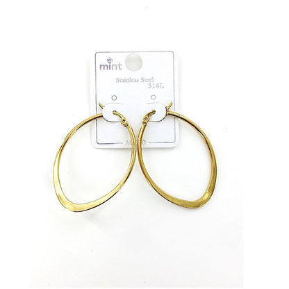 TE5007 - 40MM Stainless Steel Flat Oval Hoops