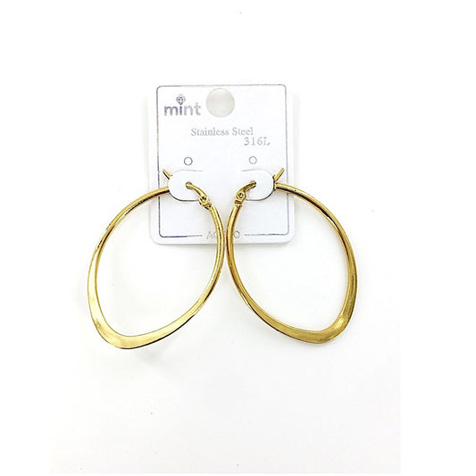 TE5007 - 40MM Stainless Steel Flat Oval Hoops