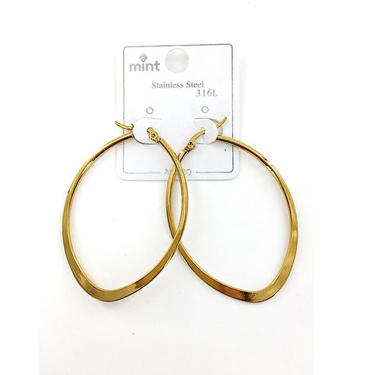 TE5007 - 50MM Stainless Steel Flat Oval Hoops