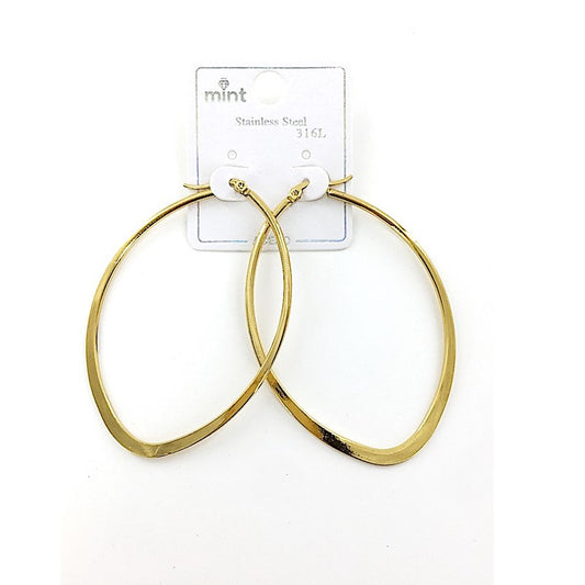 TE5007 - 60MM Stainless Steel Flat Oval Hoops