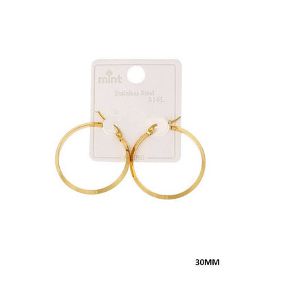 30MM Stainless Steel Flat Hoops