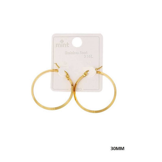 30MM Stainless Steel Flat Hoops