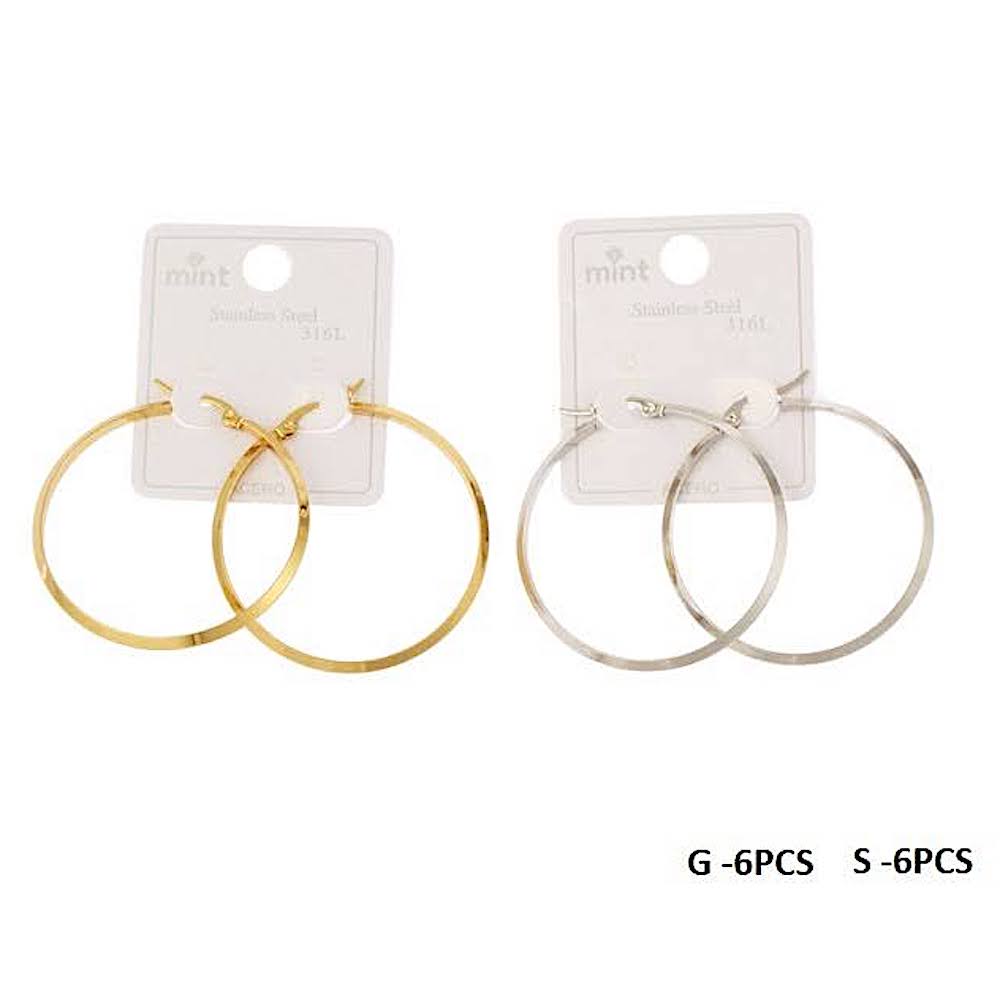 40MM Stainless Steel Flat Hoops