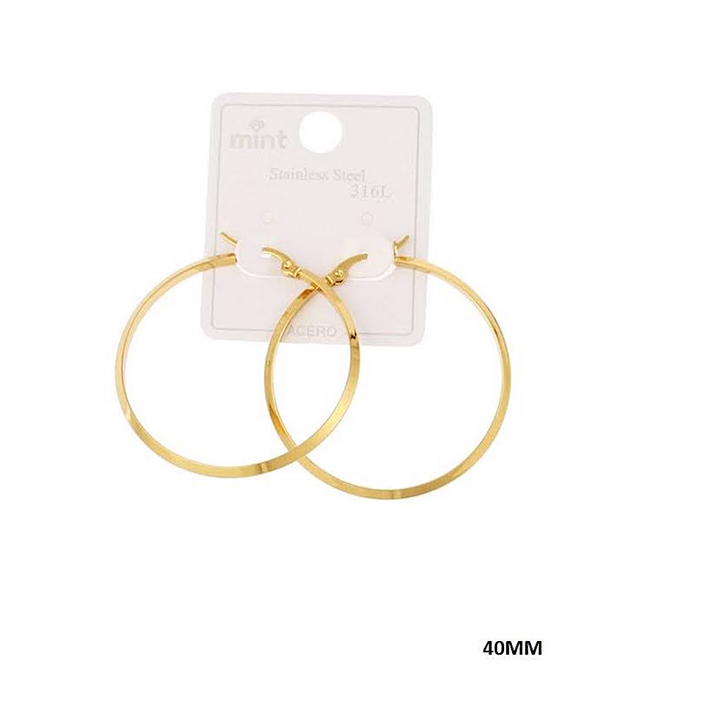 40MM Stainless Steel Flat Hoops