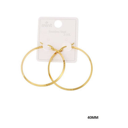40MM Stainless Steel Flat Hoops