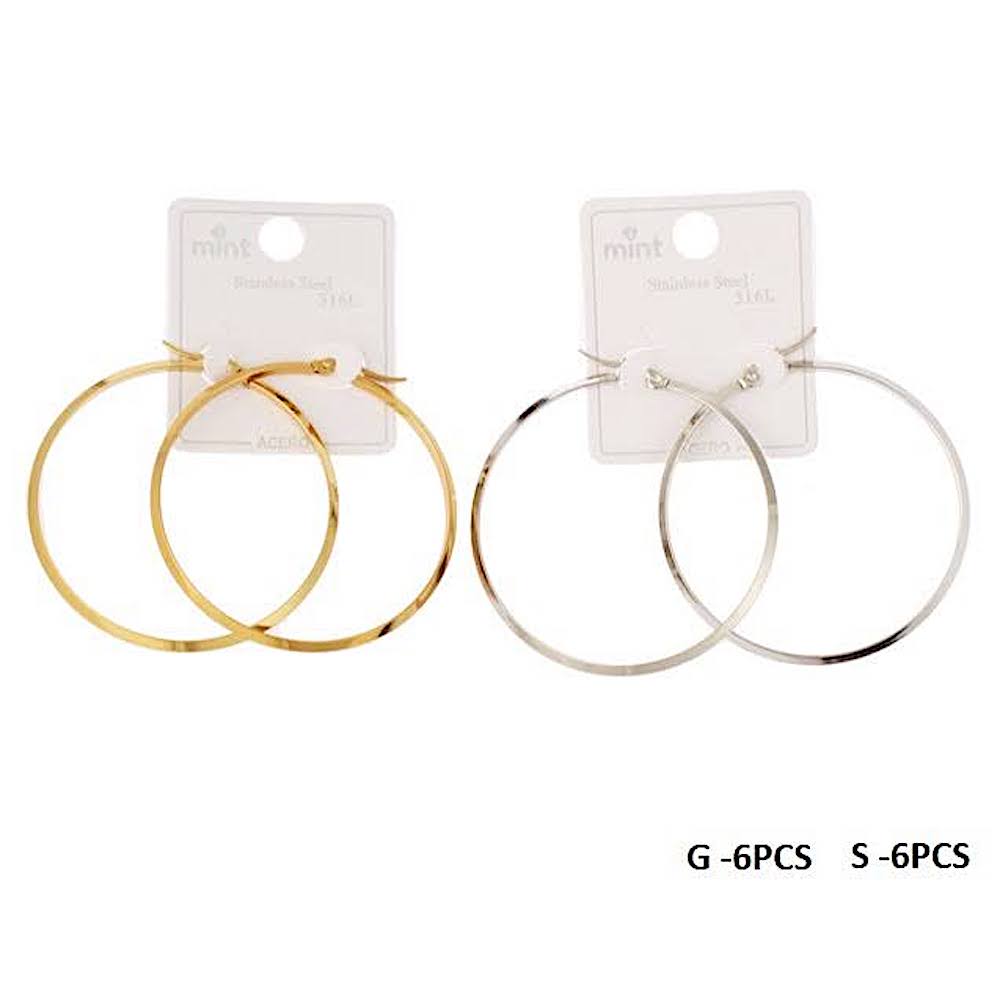 50MM Stainless Steel Flat Hoops