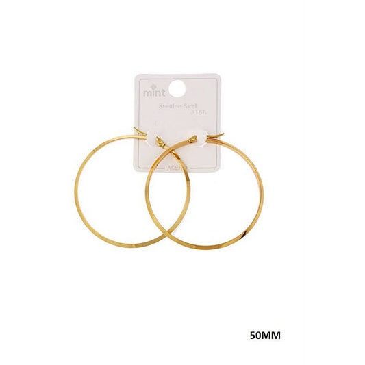 50MM Stainless Steel Flat Hoops