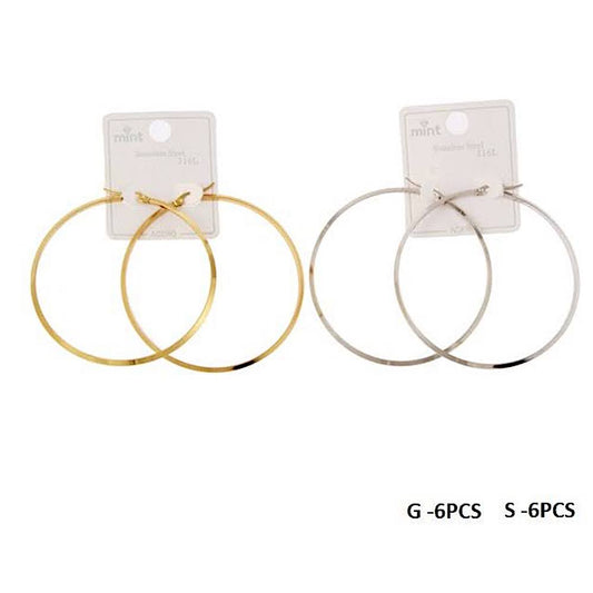 60MM Stainless Steel Flat Hoops