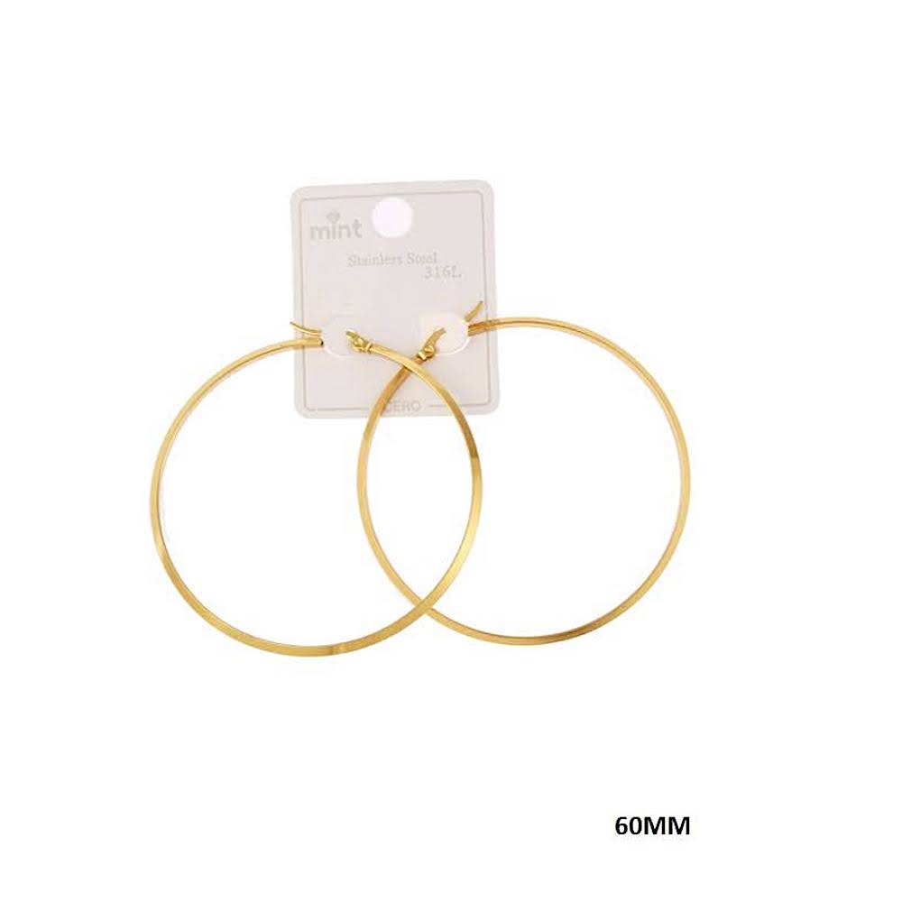 60MM Stainless Steel Flat Hoops