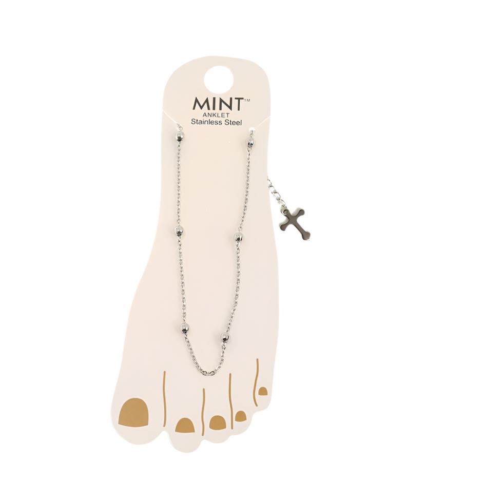 TK1401 - Vintage Cross Stainless Steel Anklet