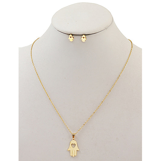 TN1215 - Stainless Steel Hamsa Hand Necklace