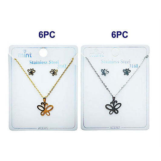 Stainless Steel Butterfly Pendant Necklace