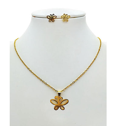 Stainless Steel Butterfly Pendant Necklace