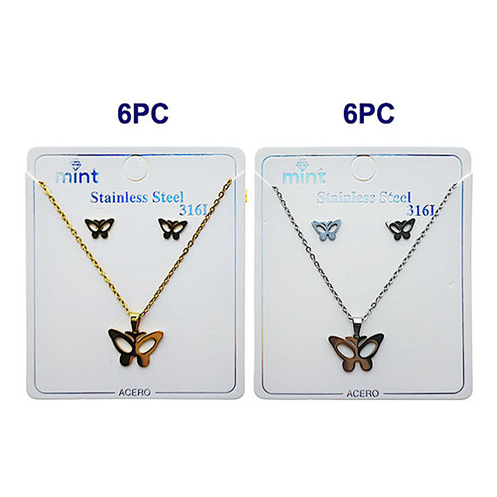 Stainless Steel Butterfly Pendant Necklace