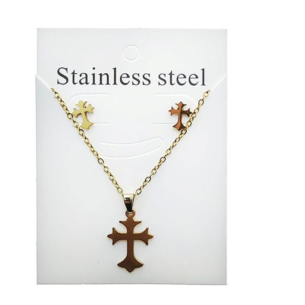 Stainless Steel Vintage Cross Pendant Necklace