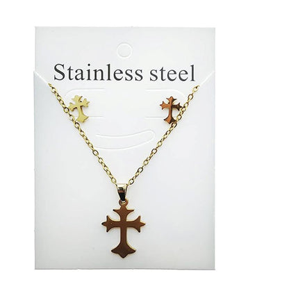 Stainless Steel Vintage Cross Pendant Necklace