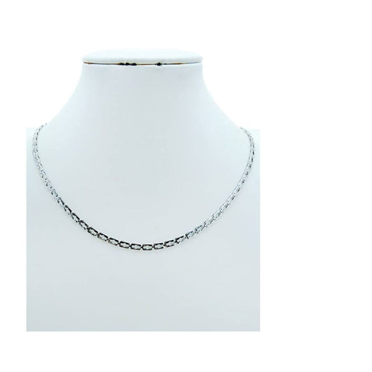 Stainless Steel Silver Cutout Chain Necklace