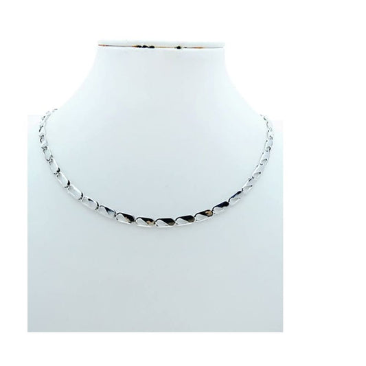 Stainless Steel Silver Cutout Chain Necklace