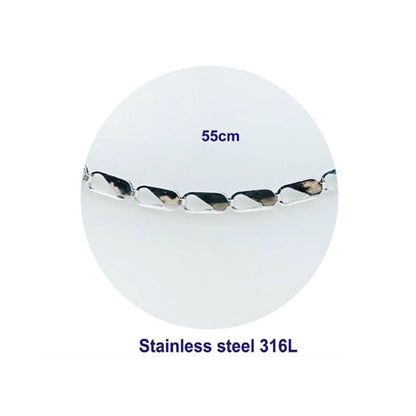 Stainless Steel Silver Cutout Chain Necklace