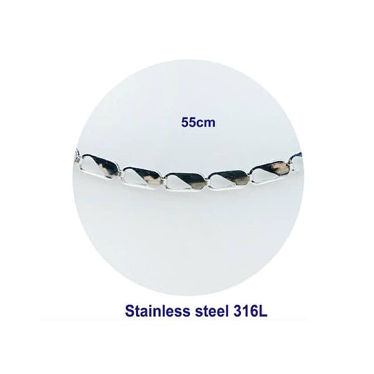 Stainless Steel Silver Cutout Chain Necklace