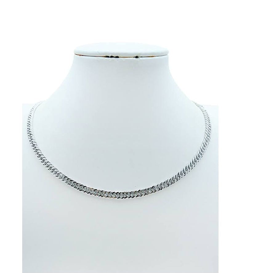 Stainless Steel Flat Cuban Chain Necklace