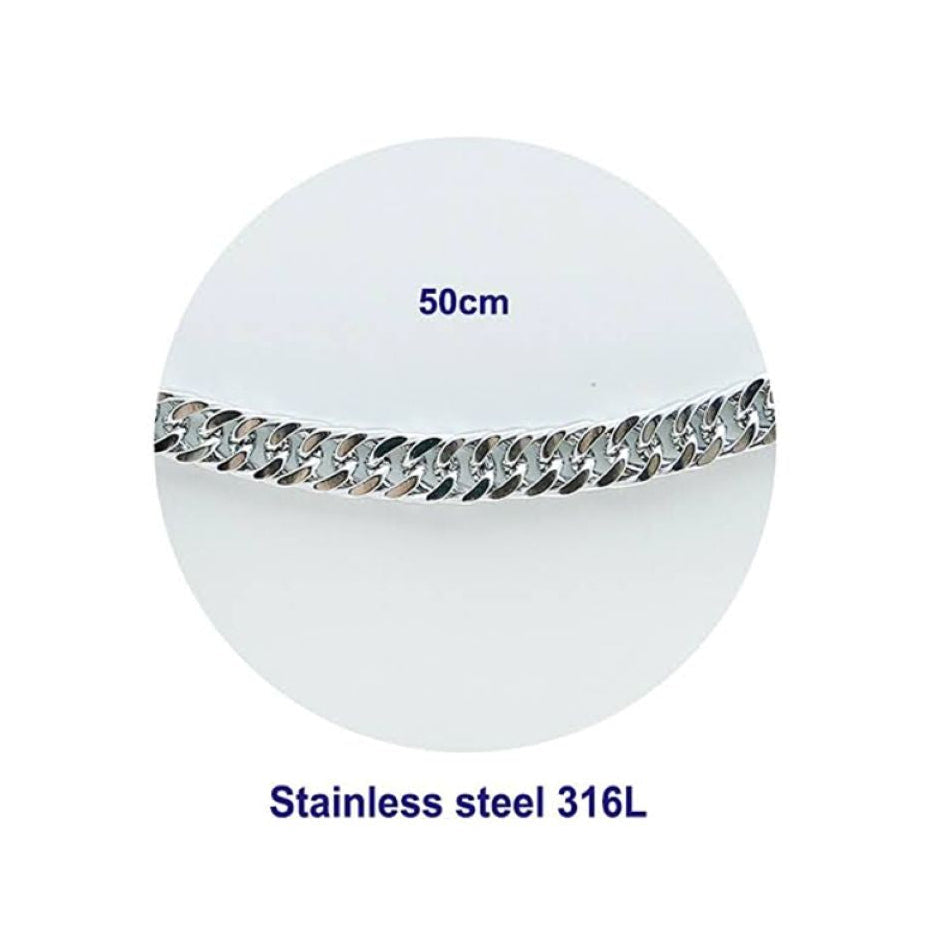 Stainless Steel Flat Cuban Chain Necklace