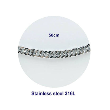 Stainless Steel Flat Cuban Chain Necklace