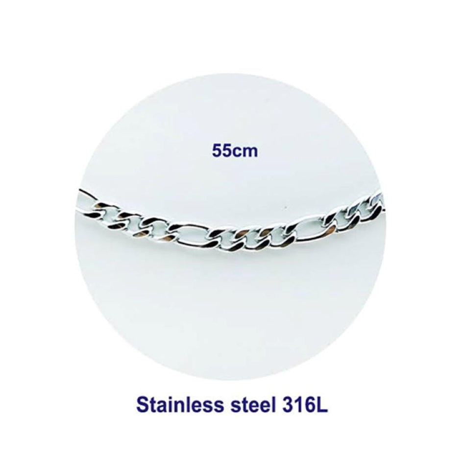 Stainless Steel Figaro Chain Necklace