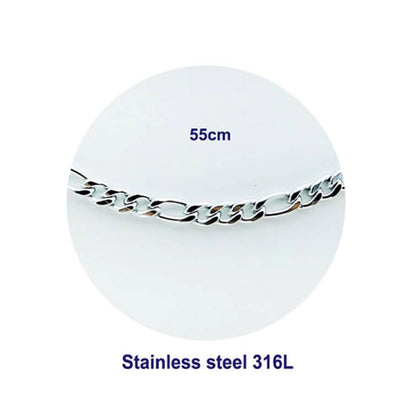 Stainless Steel Figaro Chain Necklace
