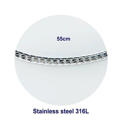 Stainless Steel Flat Cuban Chain Necklace