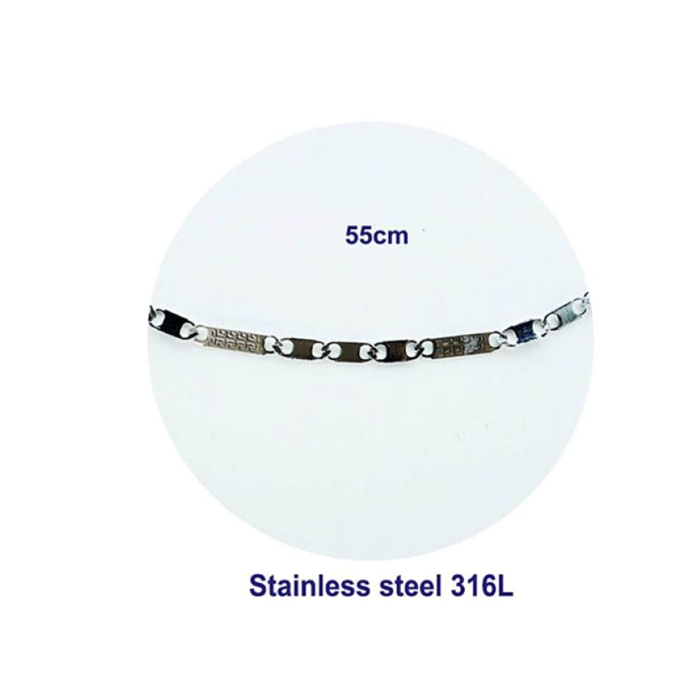 Stainless Steel Aztec Pattern Chain Necklace