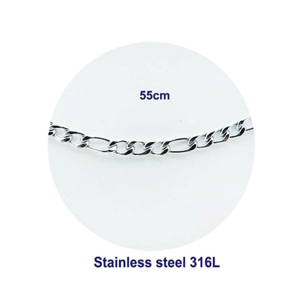 Stainless Steel Figaro Chain Necklace