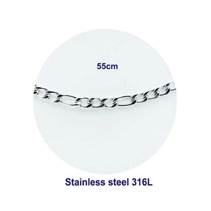 Stainless Steel Figaro Chain Necklace