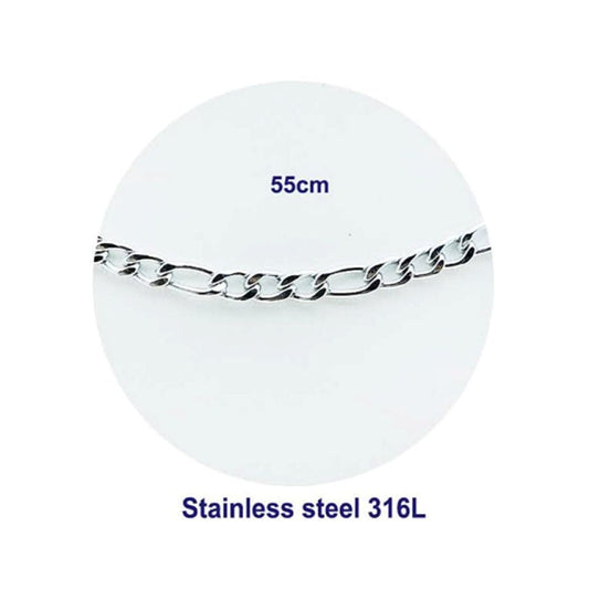 Stainless Steel Figaro Chain Necklace