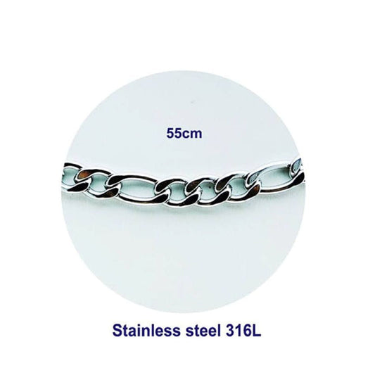 Stainless Steel Figaro Chain Necklace