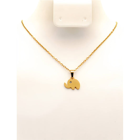 Stainless Steel Elephant Pendant Necklace